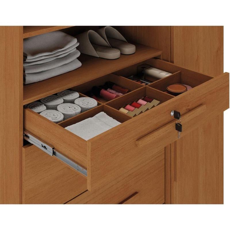 Cômoda Com Sapateira E Cabideiro Multiuso 5 Gavetas 1 Porta